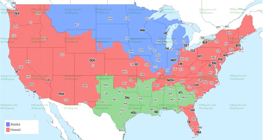 Week 6 NFL coverage map